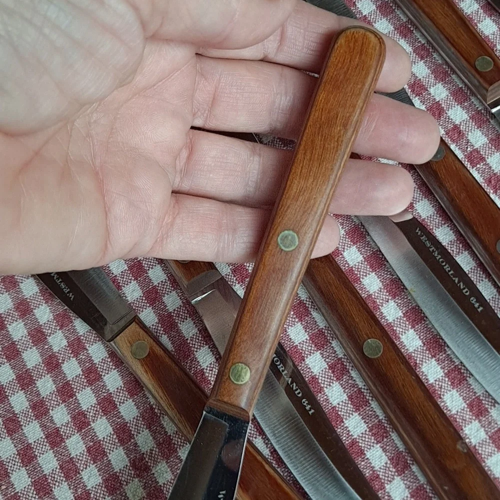 Vintage Steak Knife Set in Wood Block